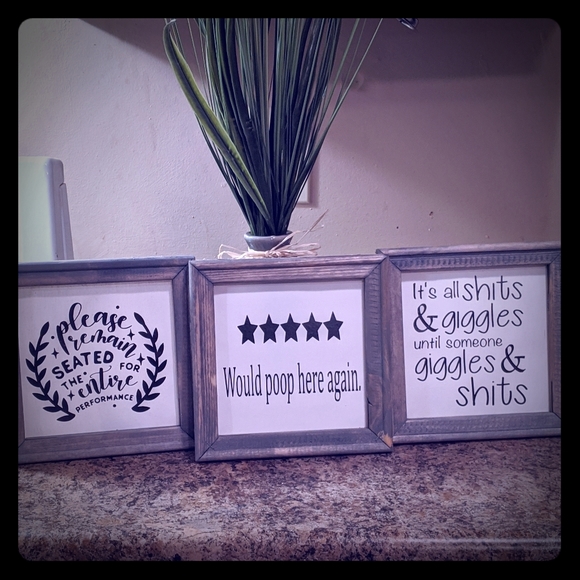 Farmhouse funny bathroom signs set of 3 - Picture 1 of 1